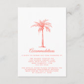 Carte D'accompagnement Coral Palm Tree Beach Mariage Hébergements (Devant)