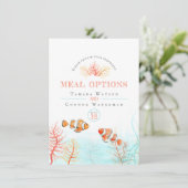 Carte D'accompagnement Coral poisson tropical océan options de repas mari (Debout devant)