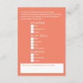 Carte D'accompagnement Coral poisson tropical océan options de repas mari (Dos)