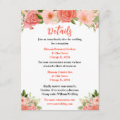 Carte D'accompagnement Coral Red Roses with Foliage (Devant)