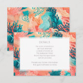 Carte D'accompagnement Coral Reef Vibrant rose et turquoise Détails (Devant / Derrière)