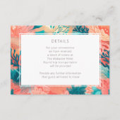 Carte D'accompagnement Coral Reef Vibrant rose et turquoise Détails (Devant)