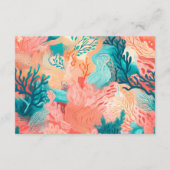 Carte D'accompagnement Coral Reef Vibrant rose et turquoise Détails (Dos)