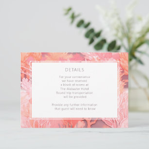 Carte D'accompagnement Coral Reef Vibrant rose vif Détails