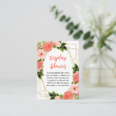 Carte D'accompagnement Coral rose rouge Roses Baby Display Douche (Debout devant)