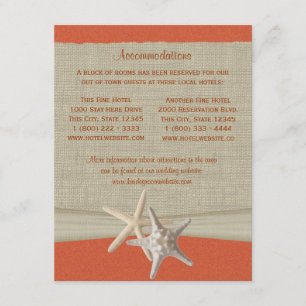 Carte D'accompagnement Coral Sunshine Beach Allocution de mariage Insérer