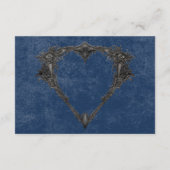 Carte D'accompagnement Corbeau noir gothique & Roses noirs Bleu Détails (Dos)