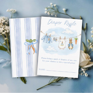 Carte D'accompagnement Corde à linge de bébé lapin mignon Tirage au sort 