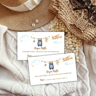 Carte D'accompagnement Corde à linge pour garçon Avion Couche Jeu Baby Sh