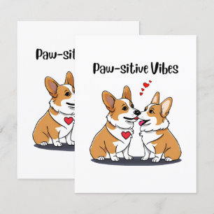 Carte D'accompagnement Corgis Vibes en Amour