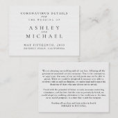 Carte D'accompagnement Coronavirus noir et blanc simple E (Devant / Derrière)