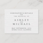 Carte D'accompagnement Coronavirus noir et blanc simple E (Devant)