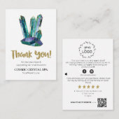 Carte D'accompagnement *~* COSMIC CRYSTAL Review MERCI LOGO AP8 QR (Devant / Derrière)