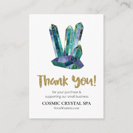Carte D'accompagnement *~* COSMIC CRYSTAL Review MERCI LOGO AP8 QR (Devant)