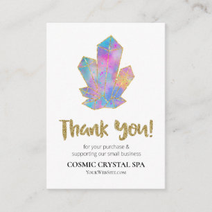 Carte D'accompagnement *~* COSMIC CRYSTAL Review MERCI LOGO QR AP8