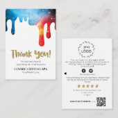 Carte D'accompagnement *~* COSMIC DRIPS Logo MERCI QR AP8 Review (Devant / Derrière)