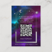 Carte D'accompagnement Cosmic Purple Turquoise Mariage Site Web RSVP QR C (Dos)
