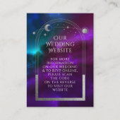 Carte D'accompagnement Cosmic Purple Turquoise Mariage Site Web RSVP QR C (Devant)