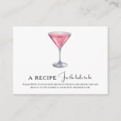 Carte D'accompagnement Cosmopolitan cocktail Bridal shower Recipe (Devant)