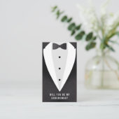 Carte D'accompagnement Costume et Cravate de proposition Groomsman (Debout devant)