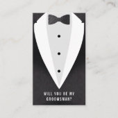 Carte D'accompagnement Costume et Cravate de proposition Groomsman (Devant)