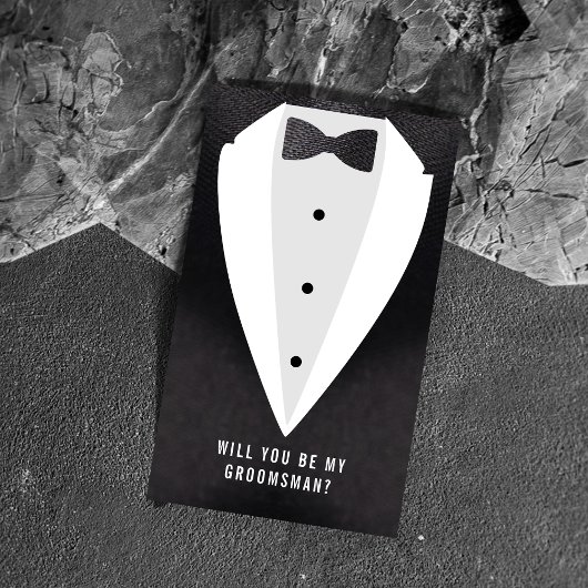 Carte D'accompagnement Costume et Cravate de proposition Groomsman