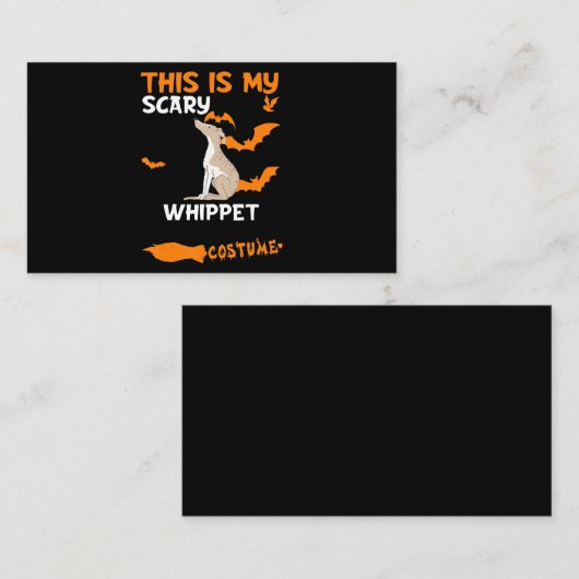 Carte D'accompagnement Costume whippet Halloween lazy effrayant chien (Devant / Derrière)
