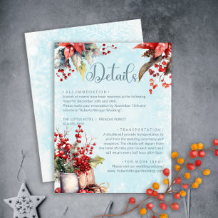 Carte D'accompagnement Cosy Winter Rowan bouquet de baies Détails Mariage