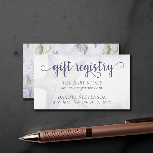 Carte D'accompagnement Côte Chic | Registre nautique violet et vert