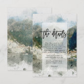 Carte D'accompagnement Côte d'Amalfi, Italie Informations sur le mariage (Devant / Derrière)