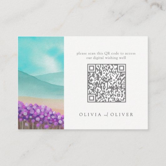 Carte D'accompagnement Côte d'azur en fleur Mariage Wishing well QR Code (Dos)