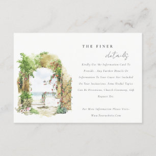 Carte D'accompagnement Côte Floral Arch Beach Seascape Mariage détails