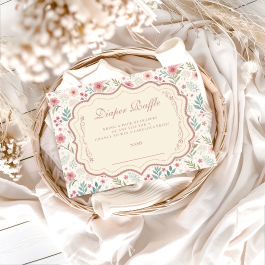 Carte D'accompagnement Cottage Garden Antique Diapper Raffle