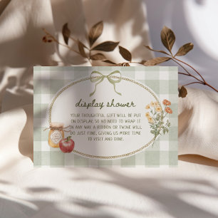 Carte D'accompagnement Cottage Green Bow Frame Display Douche