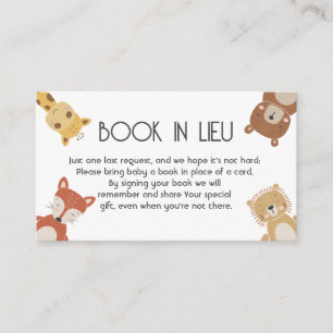 Carte D'accompagnement Couche bohème Livre en lieu et place de cadeau de