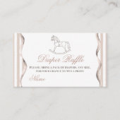 Carte D'accompagnement Couche de bébé Fête de Naissance Cheval à Bascule (Devant)