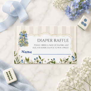 Carte D'accompagnement Couche Florale Bleue Nouveau Joueur Mahjong Baby S