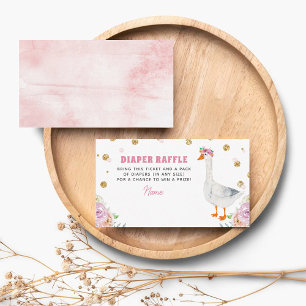 Carte D'accompagnement Couche pour bébé Silly Goose Rose Aquarelle