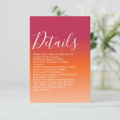 Carte D'accompagnement Coucher de soleil Orange Peach Maroon Script moder (Debout devant)