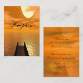 Carte D'accompagnement Coucher de soleil sur un Mariage de quai (Devant / Derrière)