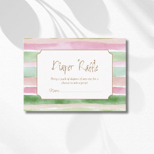 Carte D'accompagnement Coucou de couche rayé pêche blush sage vintage