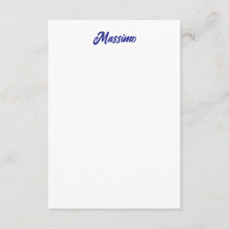 Carte D'accompagnement Couleur Bleu Profond Calligraphie Moderne Simple N