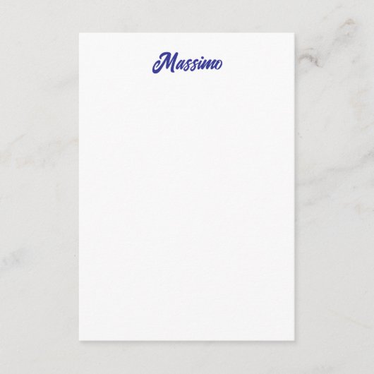 Carte D'accompagnement Couleur Bleu Profond Calligraphie Moderne Simple N (Devant)