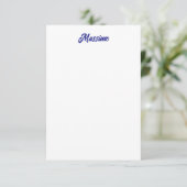 Carte D'accompagnement Couleur Bleu Profond Calligraphie Moderne Simple N (Debout devant)