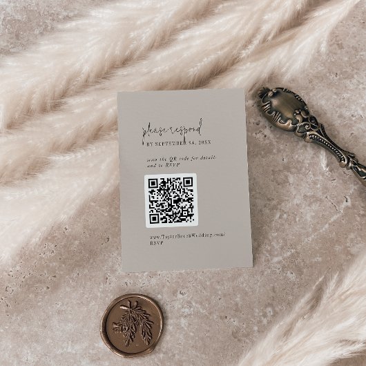 Carte D'accompagnement COULEUR Chic moderne MODIFIABLE QR Code RSVP