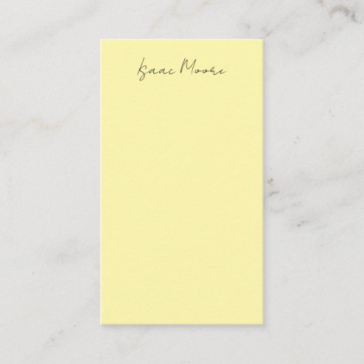 Carte D'accompagnement Couleur Crème Élégant Simple Nom Calligraphié (Devant)