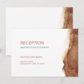 Carte D'accompagnement Couleur de cuivre réception de mariage simple et m (Devant / Derrière)