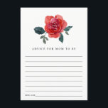 CARTE D'ACCOMPAGNEMENT COULEUR D'EAU ROUGE VERT ROSE FLORA ADVICE BABY SH<br><div class="desc">Si vous avez besoin d'une personnalisation ou d'autres éléments correspondants,  n'hésitez pas à me contacter à l'adresse yellowfebstudio@gmail.com</div>