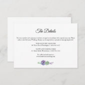 Carte D'accompagnement Couleur d'eau violet détails mariage suite (Devant / Derrière)