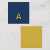 Carte D'accompagnement Couleur Or & Bleu Monogramme Initial Professionnel (Devant / Derrière)